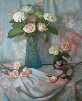 10 Summertime Roses and Hydrangeas 24x30_Jenny Kelley