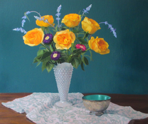 8 Garden Roses and Asters_20x24_Jenny Kelley